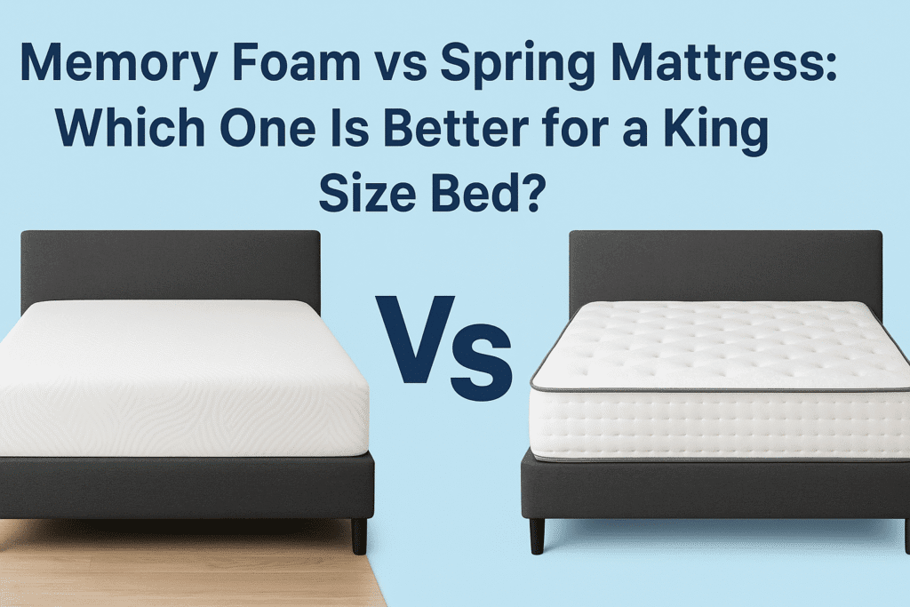 king size memory foam, spring mattress, comparison infographic