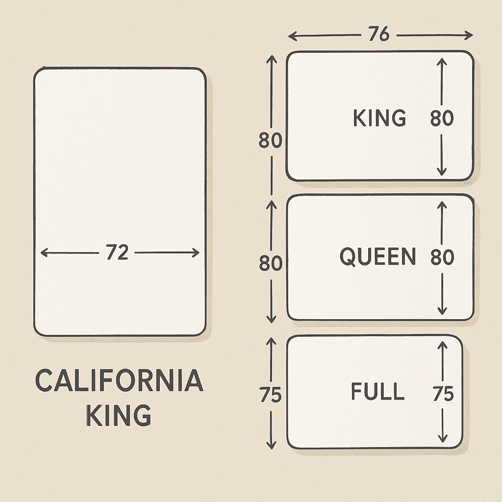 Comparison of California king vs. other mattress sizes