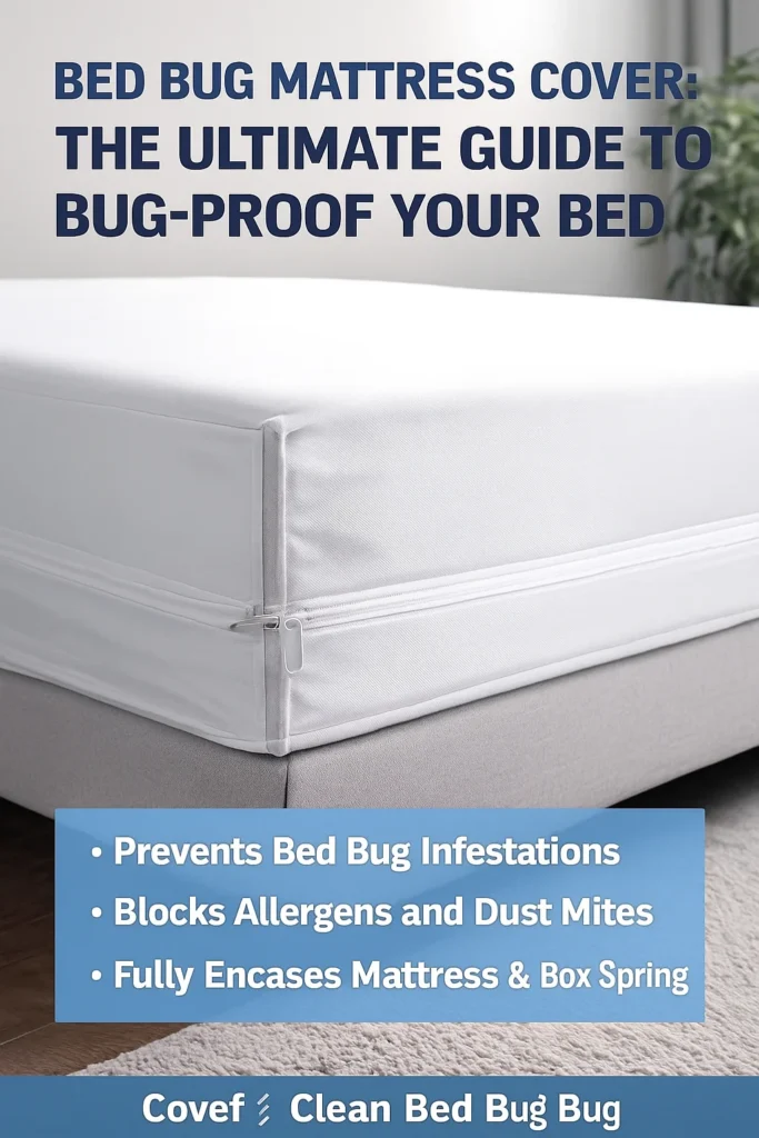 Bed bug mattress cover fully encasing a mattress with reinforced zipper for complete bed bug protection